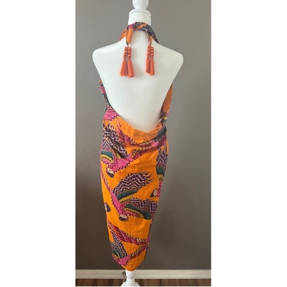 Farm Rio Vibrant Orange Macaw Convertible Dress / Midi Skirt | Size XS - Picture 3 of 7